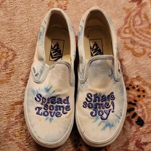 Vans Blue Tie-Dye Slip-On Sneakers